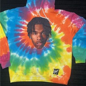 Colorful Tie-Dye Hoodie with Graphic Print